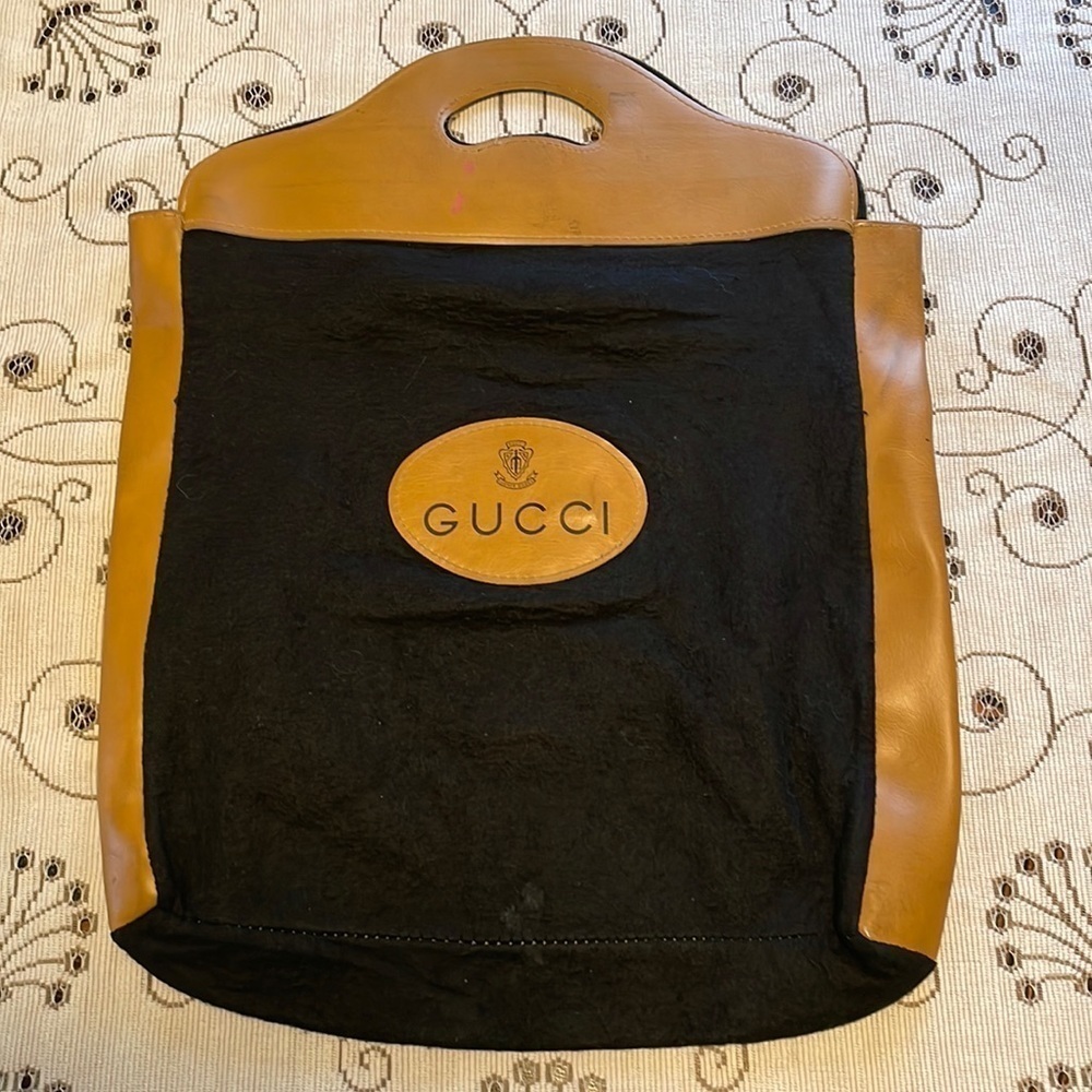 Vintage Rare Lightweight Gucci Vinyl and Felt Tote